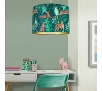 Printed Multicoloured Leopard Cylinder Lamp Shade (D)30Cm