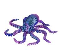 Printed Octopus Toy Fidget Articulated Octopus Figurine Toy Animal Model Octopus Toy Sea Creature Toy Home Decoration | for Kids Adults (purple)