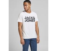 JACK & JONES Men's Jjecorp Logo Tee SS O-Neck Noos T-Shirt, White/fit: Slim/Large Print/Black, XS