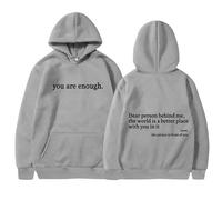 Printed Oversized Sweatshirt Womens Dear Person Behind Me Hoodie Mental Health Awareness Hoodies Sweatshirts Cotton Pullover Printing Sweatshirts Long Sleeve Jumper Hooded Classic Work Hoody Tracksuit