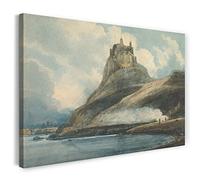 Printed Paintings Canvas Print (100x70cm): Thomas Girtin - Lindisfarne Castle, Holy Island, North