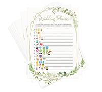 Printed Party Bridal Shower Games - Wedding Phrase Guessing Game, Fun Wedding Shower Activity, Botanical Greenery Theme, for up to 50 Guests