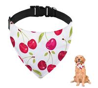 Printed Pet Bandana With Vibrant Red Cherry For Large Dogs Medium Dogs Small Washable Adjustable Scarf For Reusable Dog Bib Accessories Grooming Parties And Daily Wear