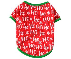 Printed Pet T-Shirt, Gift, Breathable Pet, HOHO M | Easy to Wear Printed Breathable Puppy Shirts for Small Dogs, Pet Gift, Cosplay for Christmas Theme