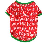 Printed Pet T-Shirt, Gift, Breathable Pet, HOHO S | Easy to Wear Printed Breathable Puppy Shirts for Small Dogs, Pet Gift, Cosplay for Christmas Theme