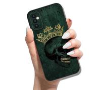 Printed Phone Case for Samsung Galaxy A14 4G 5G Soft TPU Bumper Silicone Protective Back Cover with Pattern Design for Girls Boys - Skeleton Crown