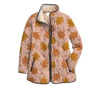 Printed Plus Size Women's Winter Quilted Jacket Long Sleeved Button Down Jacket Lightweight Padded Jacket Lace Half Shirt Long Sleeve (Gold #2, XL)