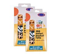 Printed Pocket Rolls 200pk x Pack of 2 - Clean Up Your Pup's Business on The Go - Easy to Use, Compact, and Safari-Themed!