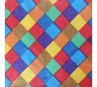 Printed Polar Fleece Fabric Material - Rainbow Checks, 1Mtr 150cmx100cm