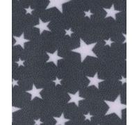 Printed Polar Fleece Fabric Material - Stars Grey, 1Mtr 150cmx100cm