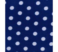 Printed Polar Fleece Polka Dot Fabric Material - Royal, 1Mtr 150cmx100cm