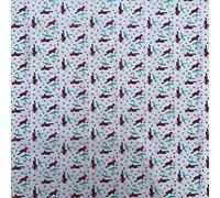Printed Polycoton Poly Cotton Christmas Xmas Rockin Robin Design Novelty Children's Kids Dress Craft Bunting Fancy Dress Sewing Fabric Material | 45" - 112 cm Wide (per Half Metre, Cream)