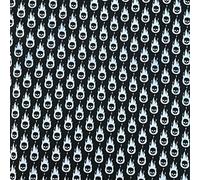 Printed Polycoton Poly Cotton Halloween Bats & Crows Design Novelty Children's Kids Dress Craft Bunting Fancy Dress Sewing Fabric Material | 45" - 112 cm Wide (per Metre, Fiery Skulls Black)