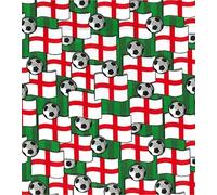 Printed Polycotton Craft Fabric Material - England Football, 10Mtr 1000cmx110cm