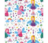Printed Polycotton Craft Fabric Material - Fairies, 1Mtr 110cmx100cm