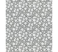 Printed Polycotton Craft Fabric Material - Floral Grey, 1Mtr 110cmx100cm
