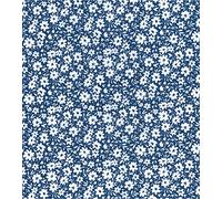 Printed Polycotton Craft Fabric Material - Floral Navy, 1Mtr 110cmx100cm