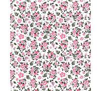 Printed Polycotton Craft Fabric Material - Pink Flowers, 1Mtr 110cmx100cm