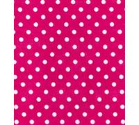 Printed Polycotton Craft Fabric Material - Polka DOTS ON Cerise, 1Mtr 110cmx100cm