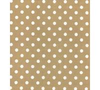Printed Polycotton Craft Fabric Material - Polka DOTS ON TAN, 1Mtr 110cmx100cm