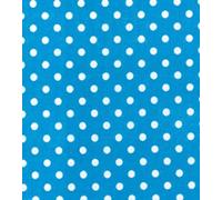 Printed Polycotton Craft Fabric Material - Polka DOTS ON Turquoise, 1Mtr 110cmx100cm