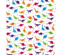 Printed Polycotton Craft Fabric Material - Rainbow Dinosaurs, 1Mtr 110cmx100cm