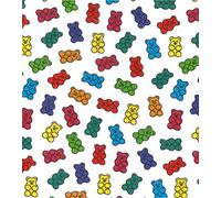 Printed Polycotton Craft Fabric Material - Rainbow Gummy Bears, 1Mtr 110cmx100cm