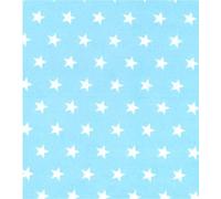 Printed Polycotton Craft Fabric Material - Stars ON Blue, 1Mtr 110cmx100cm