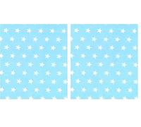 Printed Polycotton Craft Fabric Material - Stars ON Blue, 1Mtr 110cmx100cm (Pack of 2)