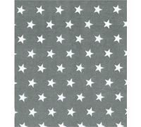 Printed Polycotton Craft Fabric Material - Stars ON Grey, 1Mtr 110cmx100cm