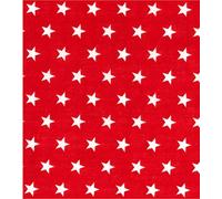 Printed Polycotton Craft Fabric Material - Stars ON RED, 1Mtr 110cmx100cm