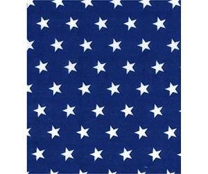 Printed Polycotton Craft Fabric Material - Stars ON Royal, 1Mtr 110cmx100cm