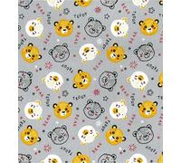 Printed Polycotton Craft Fabric Material - Teddy Bears Grey, 1/2Mtr 110cmx50cm