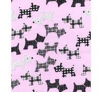 Printed Polycotton Craft Fabric Material - Terriers Pink, 1Mtr 110cmx100cm