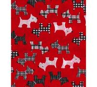 Printed Polycotton Craft Fabric Material - Terriers RED, 5Mtr 500cmx110cm