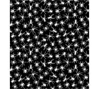 Printed Polycotton Craft Fabric Material - White Spiders ON Black, 1Mtr 110cmx100cm