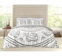 Printed Reversible Polycotton Tribal Elephant Duvet Cover With Pillowcases Smart Living Natural King