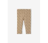 Printed Ribbed Knit Leggings for Babies taupe