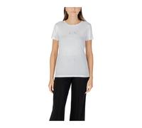 Printed Round Neck Cotton Boots - female - Armani Exchange - T-Shirts - White - S - Tops S