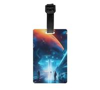 Printed Science Fiction Future Luggage tag Hanger, Easy to Identify, Easy to Hang, Suitable for suitcases, Backpacks and Handbags