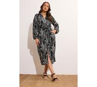 Printed Shirt Dress Evans Black 18