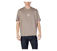 Printed Short Sleeve Round Neck T-Shirt - male - Armani Exchange - T-Shirts - Brown - 2XL - Tops 2XL