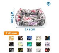 Printed Single Pet Bed, Soft Fabric, Easy Cleaning, Attractive Design; Ideal for Resting and Decorating Spaces.