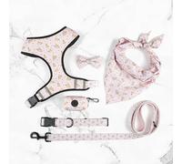 Printed six-Piece pet Supplies Comfort Polyester Dog Harness Double-Sided Printed Dog Harness