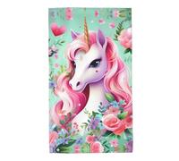 Printed Skin-Friendly Pink Unicorn Absorbent Towel, absorbs Water and Dries Quickly, Suitable for Bathroom and Travel