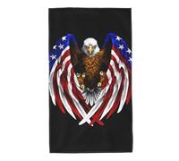 Printed Skin-Friendly USA Flag Patriotic Eagle Absorbent Towel, absorbs Water and Dries Quickly, Suitable for Bathroom and Travel