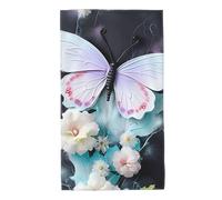 Printed Skin-Friendly White Butterfly Absorbent Towel, absorbs Water and Dries Quickly, Suitable for Bathroom and Travel