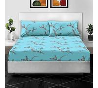 Printed Small Double Fitted Sheet 100% Egyptian Cotton Floral Pattern 400 Thread Count 30cm/12” Extra Deep Fitted Small Double Bed Sheets
