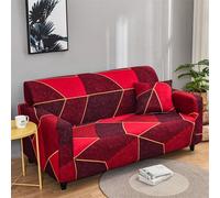 Printed Sofa Cover, Fits A Two-Seater Sofa (190-230Cm, Includes A Cushion) - Red