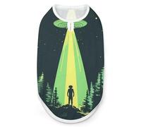 Printed Spaceship at Night Print Pet Clothes T Shirt Pets Clothing Vests Tee Tops Dogs Costume Coat For Dog Cat L
